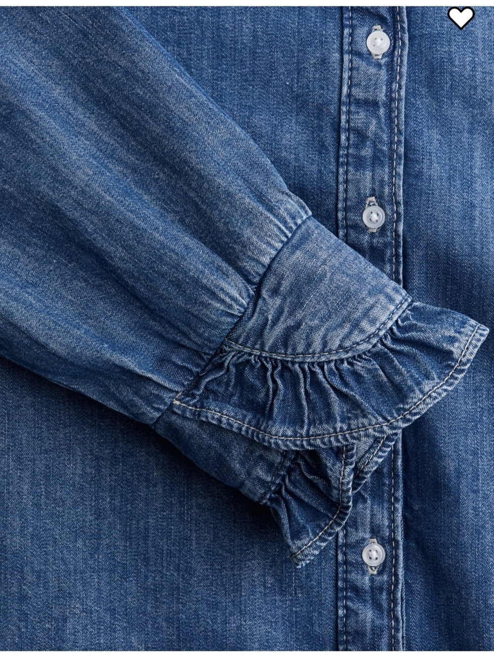 H&M Ruffle Trimmed Denim Blouse - Picture 5 of 10